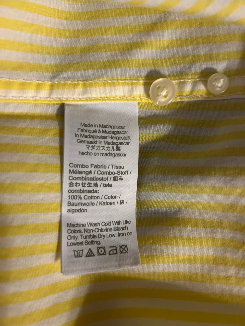 J. Crew men’s the Poplin Shirt William white & Yellow Striped cotton shirt.S,M,L